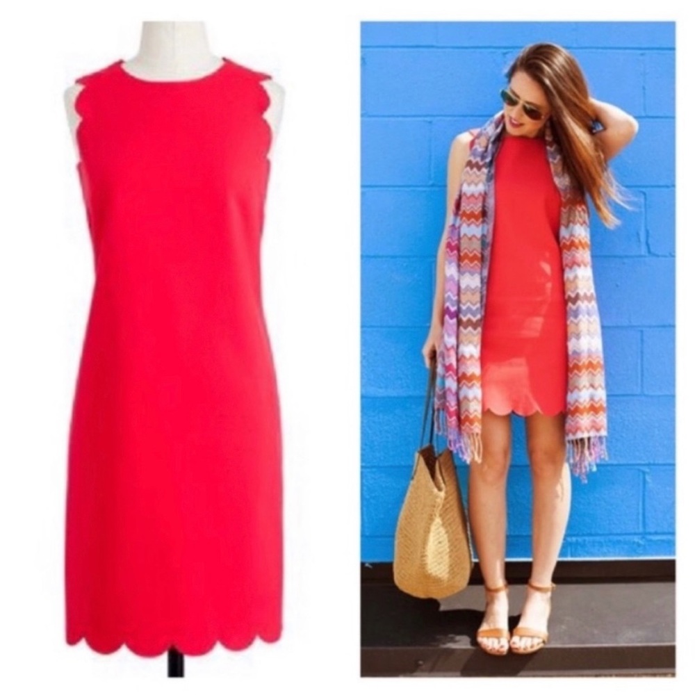 J Crew Poppy Scalloped Hem Dress